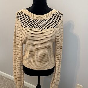 Le Lis Cream Open-Knit Sweater